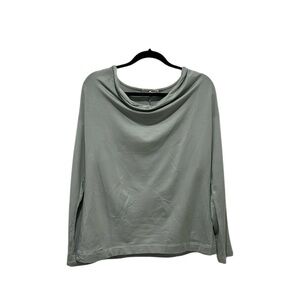 Barefoot Dreams Malibu collection luxe lounge cowl neck pullover blue XL NWT